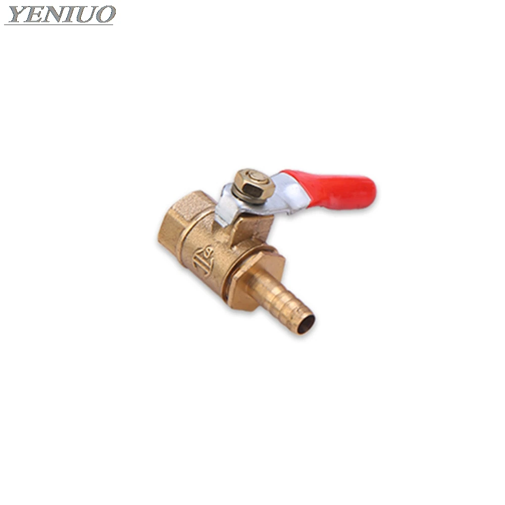 Brass Barbed ball valve 4-12 Hose Barb 1/8'' 1/2'' 1/4'' Female Thread Connector Joint Copper Pipe Fitting Coupler Adapter
