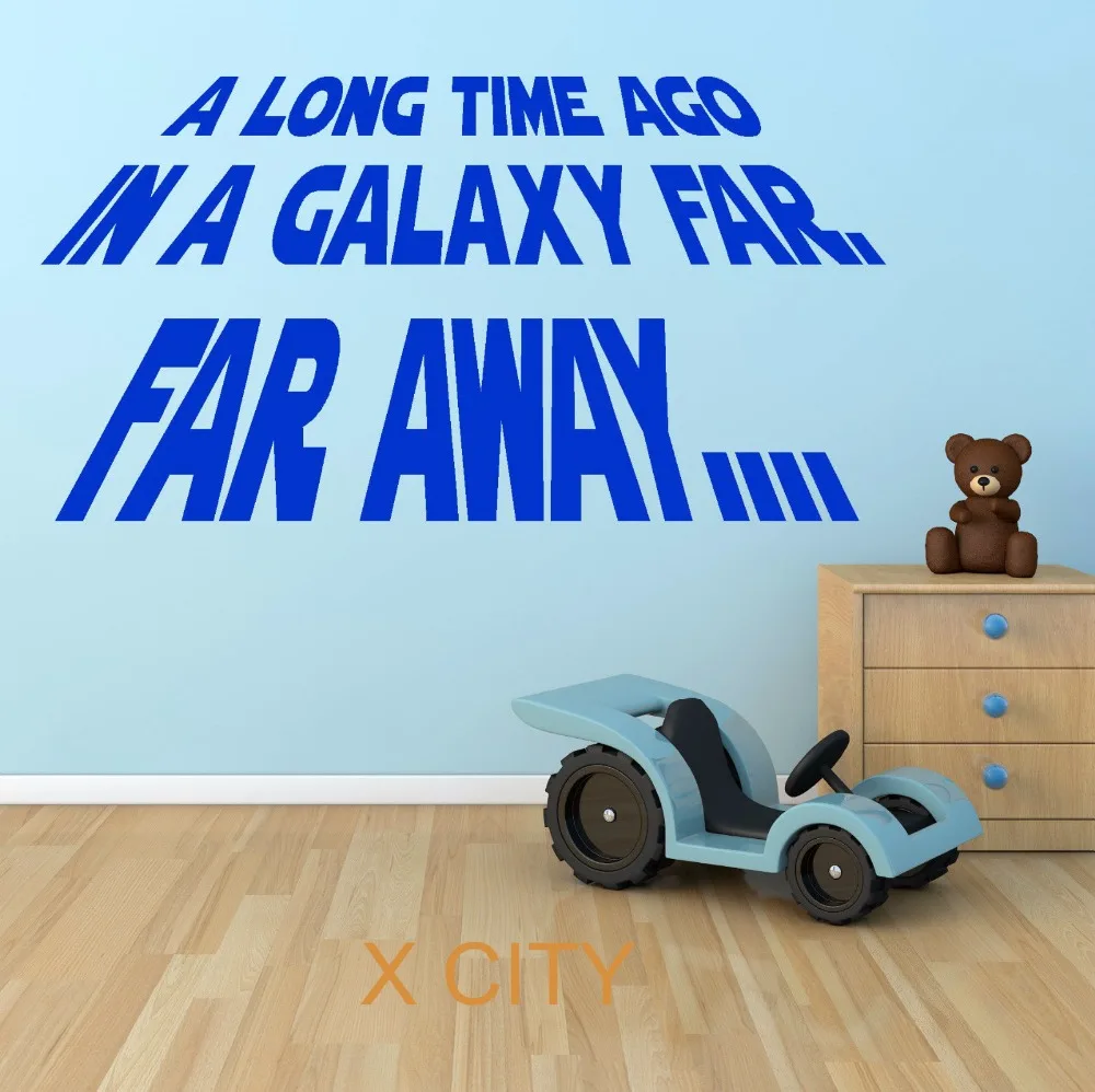 STAR WARS QUOTE A LONG TIME AGO IN A GALAXY FAR FAR AWAY wall art sticker decal removable vinyl