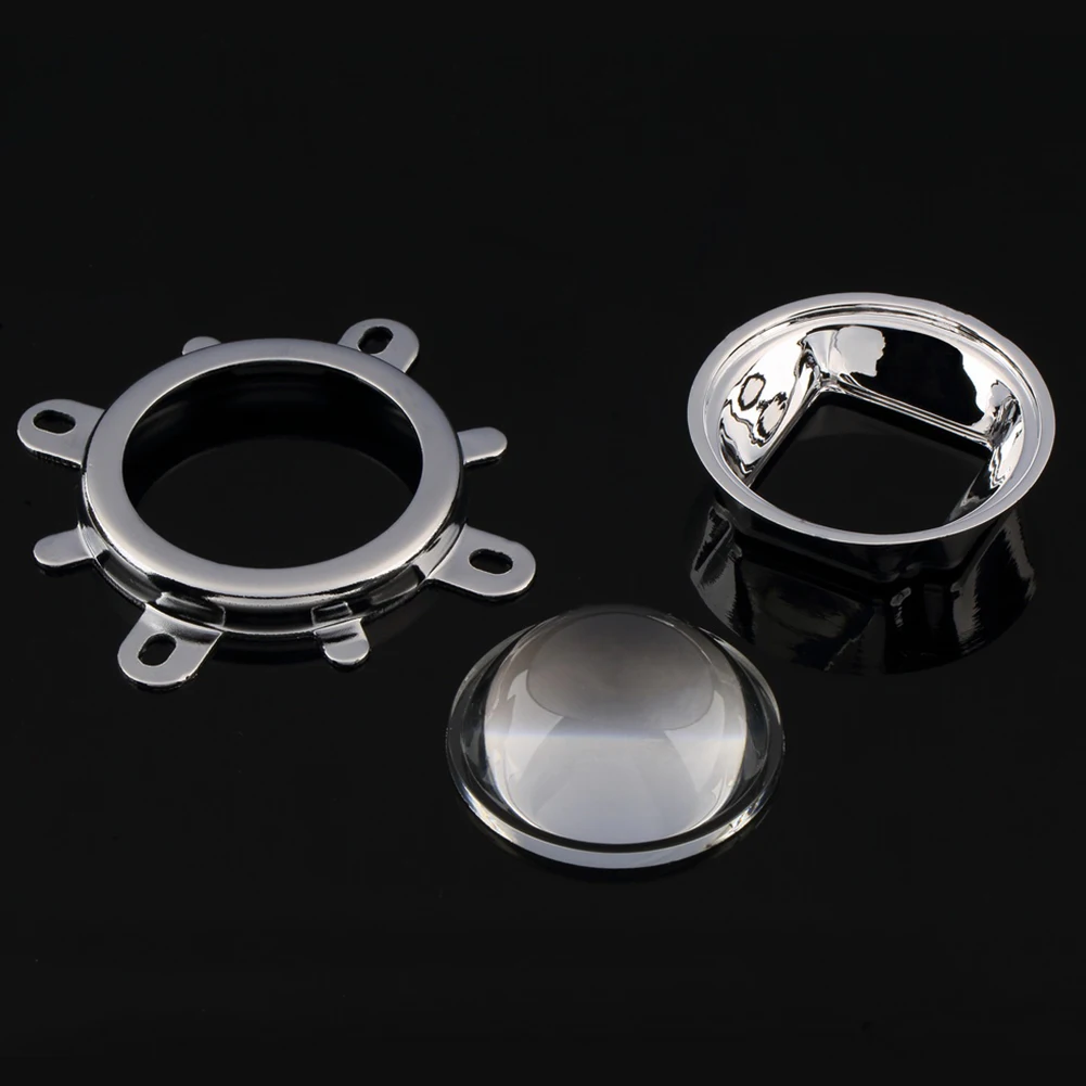 

New Arrival 3pcs 20 W to 100 W LED 44mm Lens + 50 mm Glass Reflector+53mm Fixed Bracket