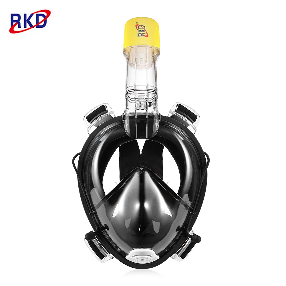 RKD Floating Panoramic View Anti-fog Full Face Diving Mask with Camera Support Large Vent 180 Degree Wide Drain Valve | Спорт и