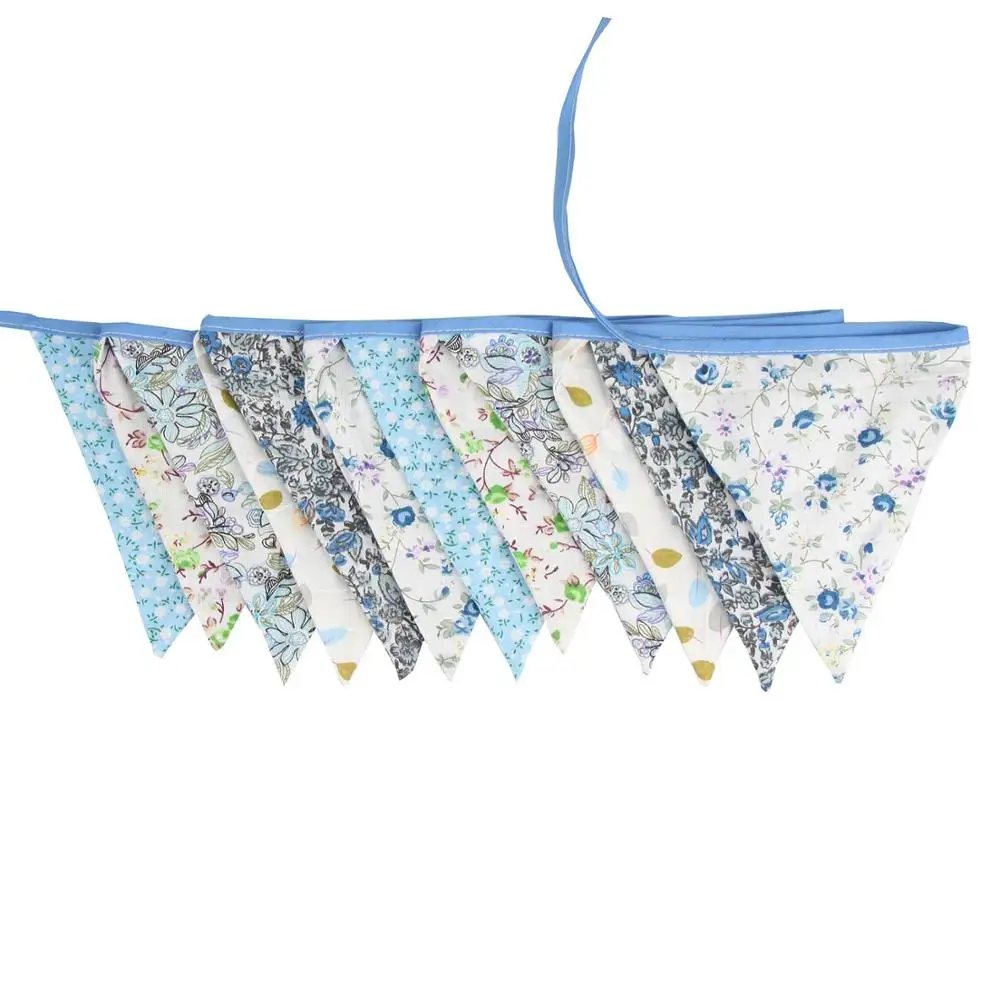 Хлопковая ткань баннеры Свадебные флаги украшения Baby Shower на день рождения хлопчатобумажная тканевая гирлянда скандинавские украшения для детской комнаты - Цвет: 26