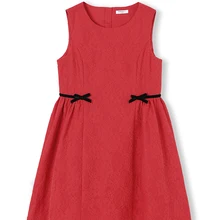 Balabala/кружевное платье без рукавов для девочек; двойной вельветовый галстук-бабочка на талии; ТРАПЕЦИЕВИДНОЕ свадебное платье для девочек-подростков