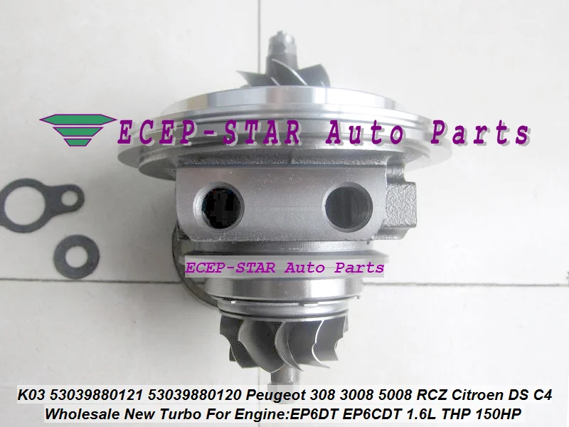 K03 53039880121 53039880120 53039880104 Turbocharger Turbo CHRA Cartridge For Peugeot 207 308 3008 5008 RCZ Citroen DS 3 C4 EP6DT EP6CDT 1.6L