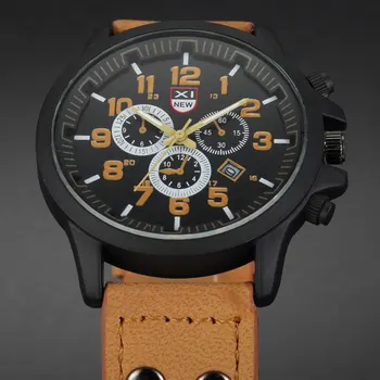 

Wholesale Cheap Watches Men Designer Top Brand XINEW Fashion Leather Band Casual Quartz Watch Calendar Montre Homme Marque 2020