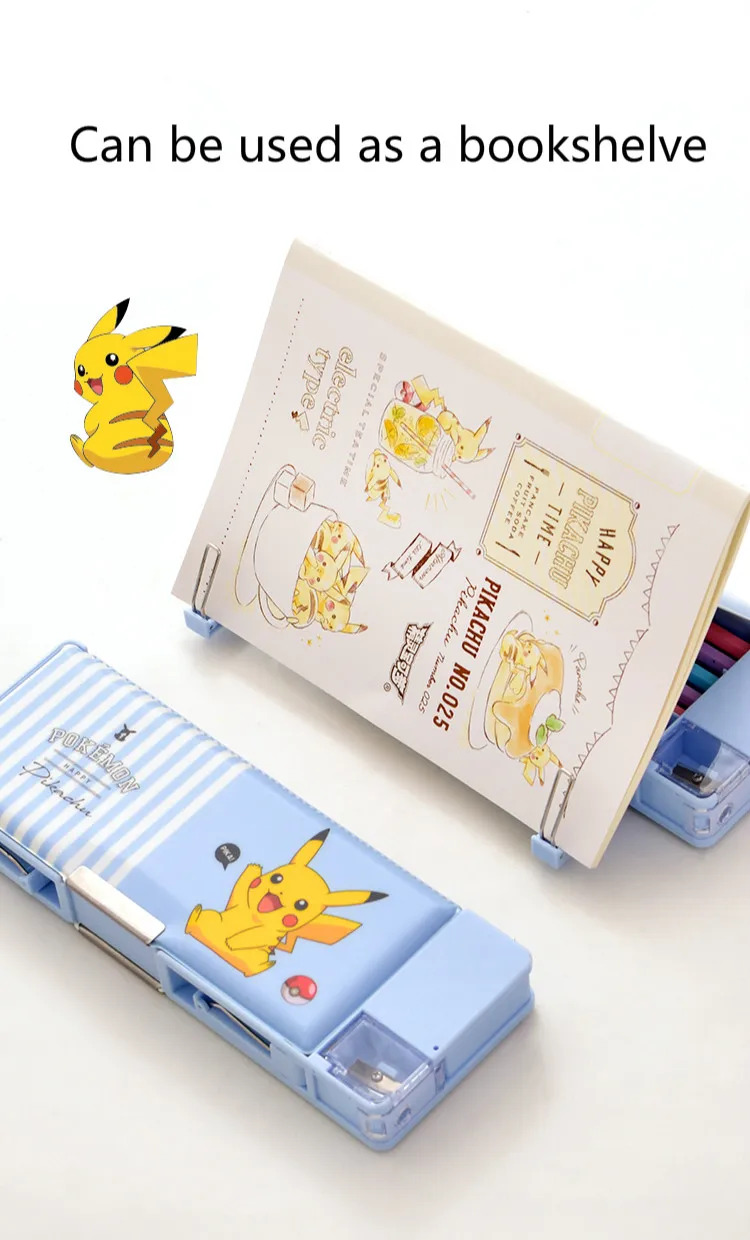 Deli чехол для карандашей Kawaii Pikachu Estojo Escola чехол для карандашей Estuche Escolar ученики чехол для карандашей с книжной полкой школьные принадлежности