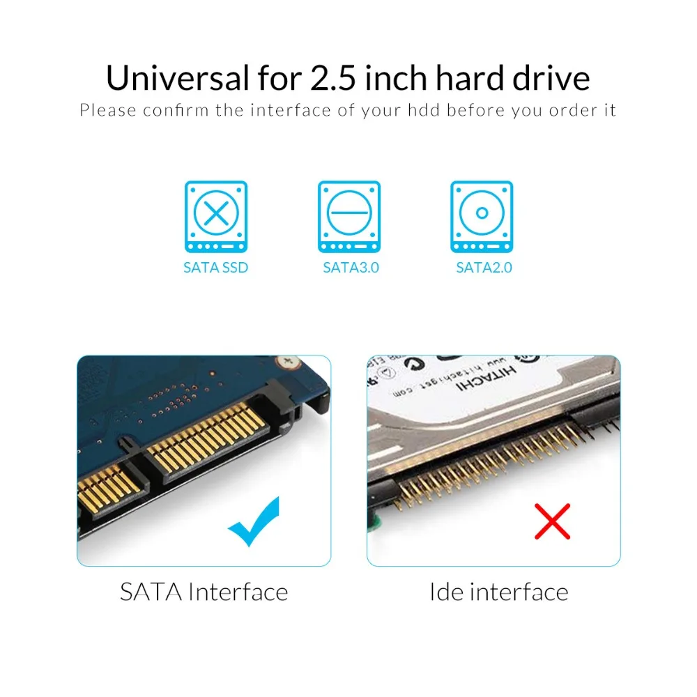 ORICO 2,5 дюйма HDD чехол USB 3,1 Gen 1 type-C To SATA 3,0 Супер Скоростной HDD Box бесплатные инструменты HDD корпус адаптер(2538C3