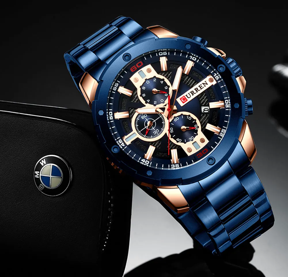 Relogio Masculino мужские наручные часы Curren Топ люксовый бренд часы мужские s кварцевые часы из нержавеющей стали модные хронограф часы мужские