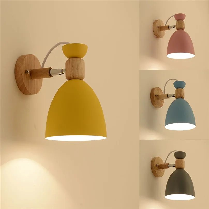 

Bedroom Wall Lamps Swing Head Sconce light lampshade Lighting Bedside Reading Wall Lamp Creative gift home decor &4jj10
