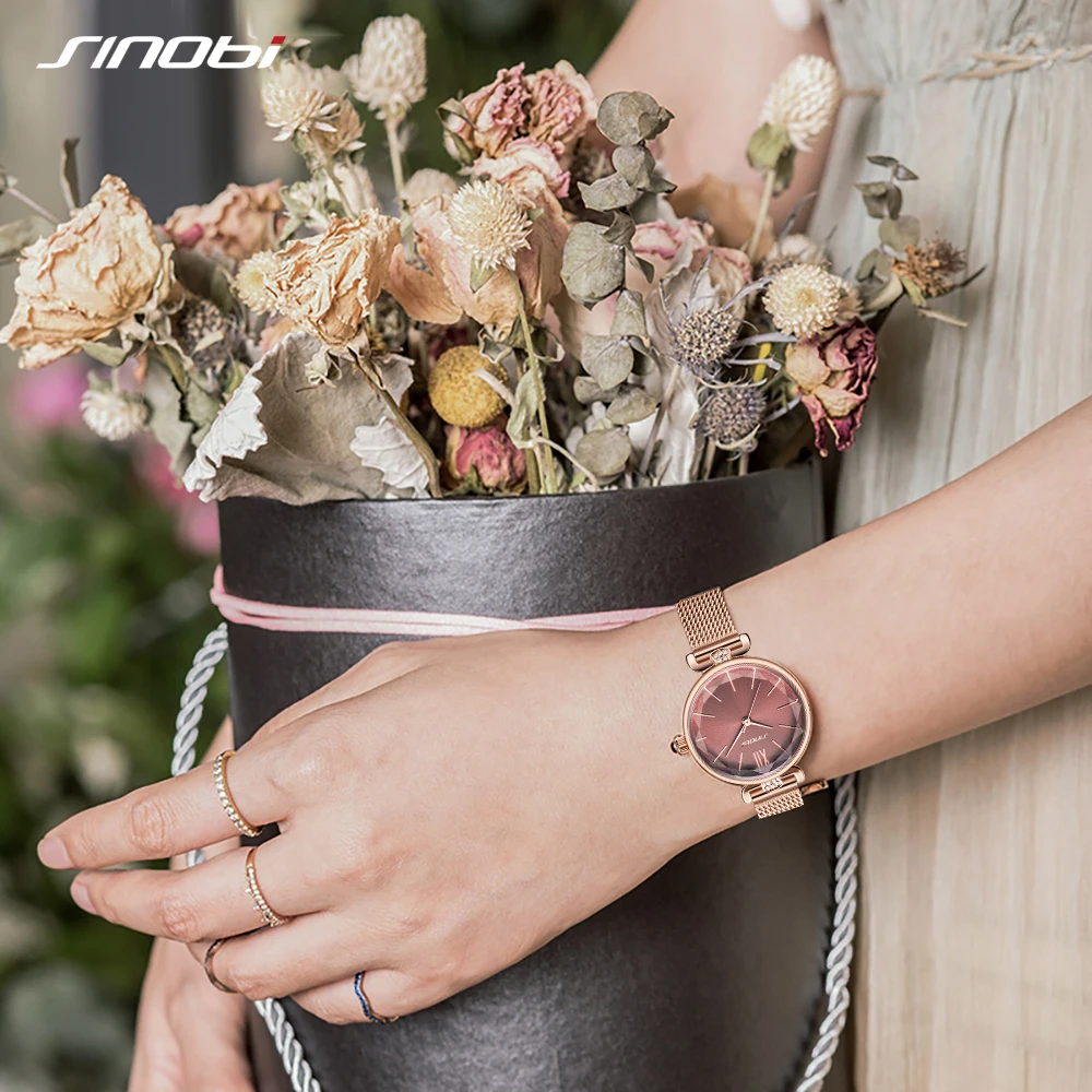 SINOBI модные роскошные Брендовые женские часы ультратонкие Ms. Montre Femme 2019 Relogio