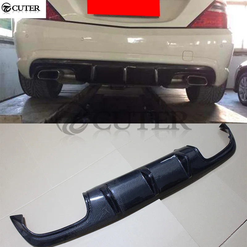 R172 SLK55 AMG стиль углеродного волокна задний диффузор губ для Mercedes Benz SLK200 SLK300 бампер