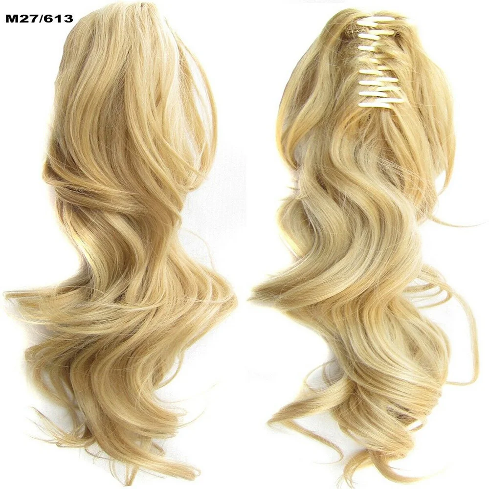

2019 New Long Curly Hair Ponytail Clip-in Wig Extensions Big Wave For Women Girls 40cm Natural M27/613