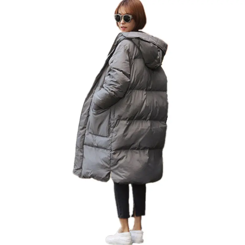 Зимняя куртка, Женское пальто, парка, теплая куртка с капюшоном и длинным рукавом, пальто, толстая длинная верхняя одежда, большие размеры, Casaco Feminino Parkas Q791