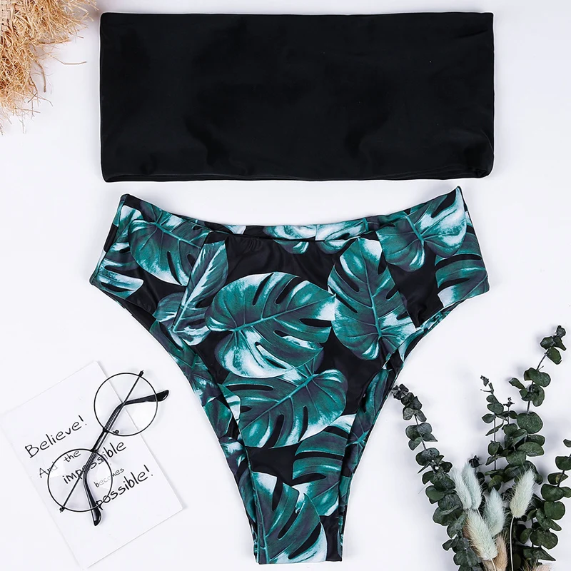 

Sexy Bandeau Bikini 2019 Women Bikini Set Print Swimwear Somen Bathing Suit Push Up Female Swimsuit Swimming Beach Wear