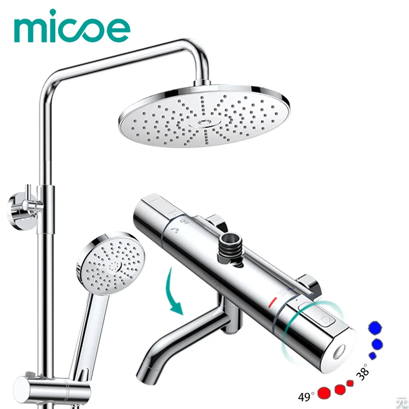 

Micoe 2018 Thermostatic Shower Faucets Bathroom faucet Shower Faucet Set Shower Mixer Tap Waterfall Shower Wall Mixer