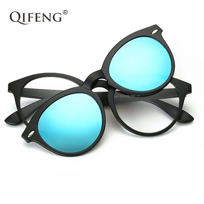 QIFENG оптическая оправа для очков Мужская женская с поляризованным зажим с магнитом на солнечные очки Близорукость очки Рамка QF071