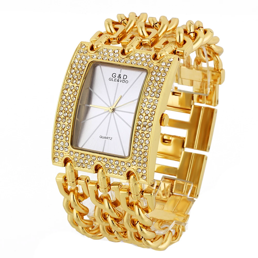 Часы женские роскошные золотые женские часы-браслет Кристаллы Женские кварцевые наручные часы reloj mujer relogio feminino свадебные подарки