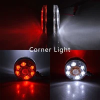 tail light 2x Round LED Fender Light Truck Double Face Turn Signal Brake Tail Corner Lamps (4)