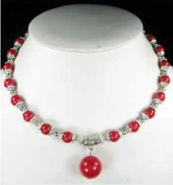 

hot sell new - VERY STUNNING TIBETAN SILVER RED CORAL CHAPLET NECKLACE