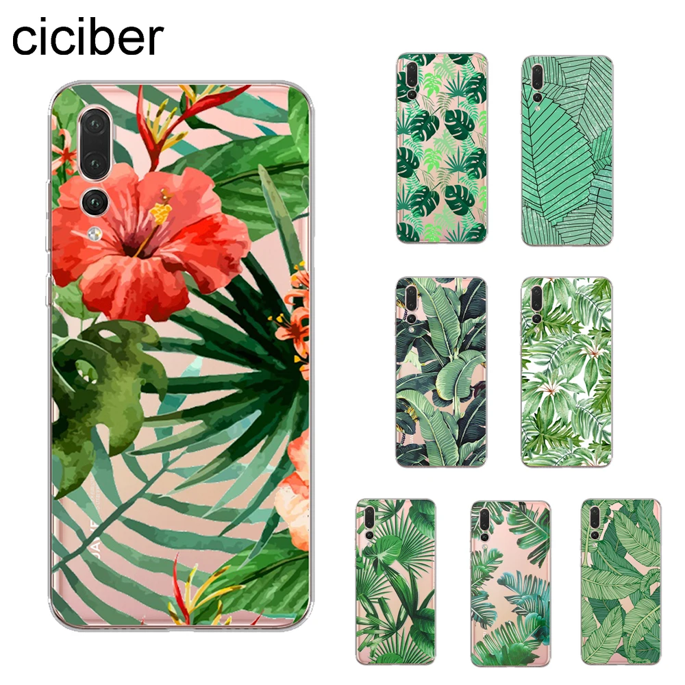 

ciciber Plant Fower leaves Cover For Huawei P20 Lite P20 Pro P10 P9 P8 Plus Lite P smart Phone Cases Soft TPU Coque Capa Fundas