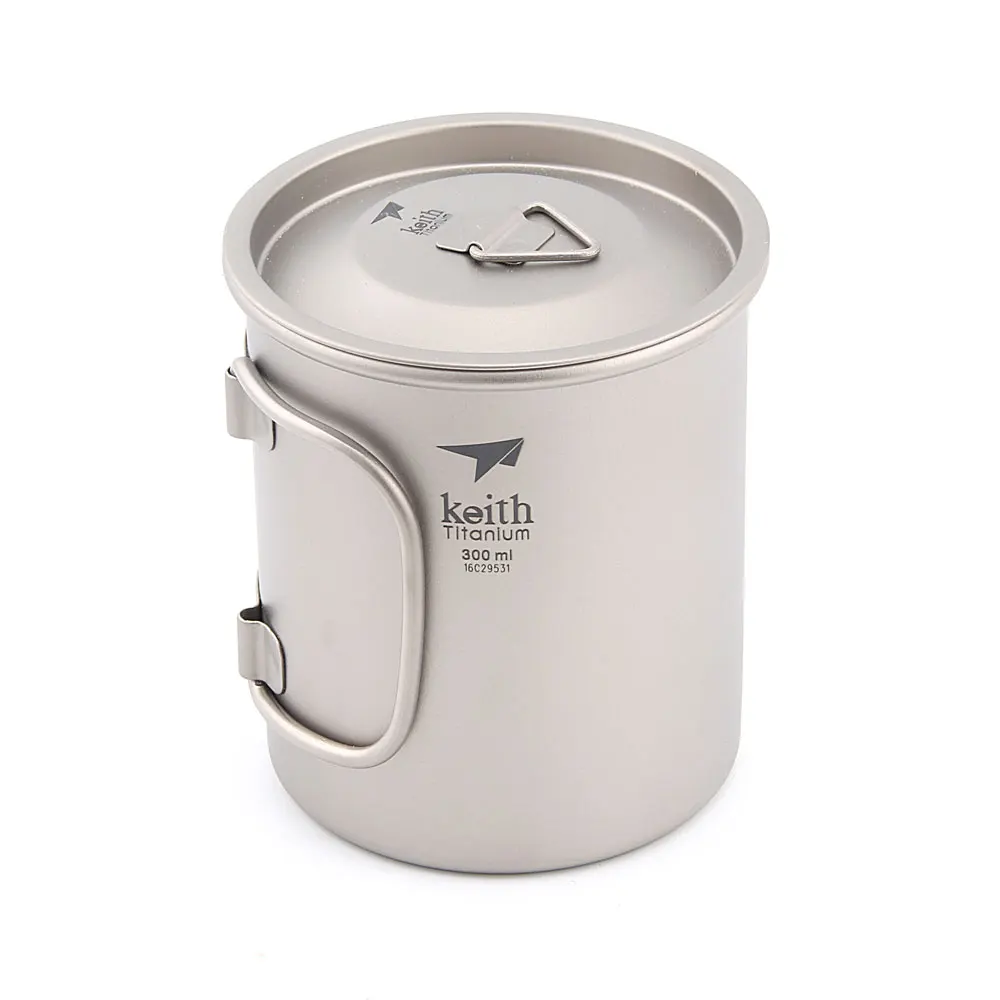 

Keith Ti3201 Titanium Outdoor Camping Cup Portable Cup Travel Cup Foldable Handle Water Bottle 300ml