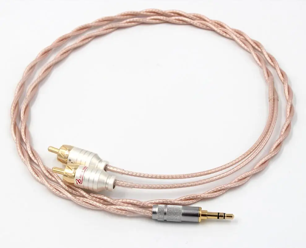 Аудиокабель HIFI с разъемом 3 5 мм Aux на 2 RCA ТВ приставка динамик провод сабвуфер