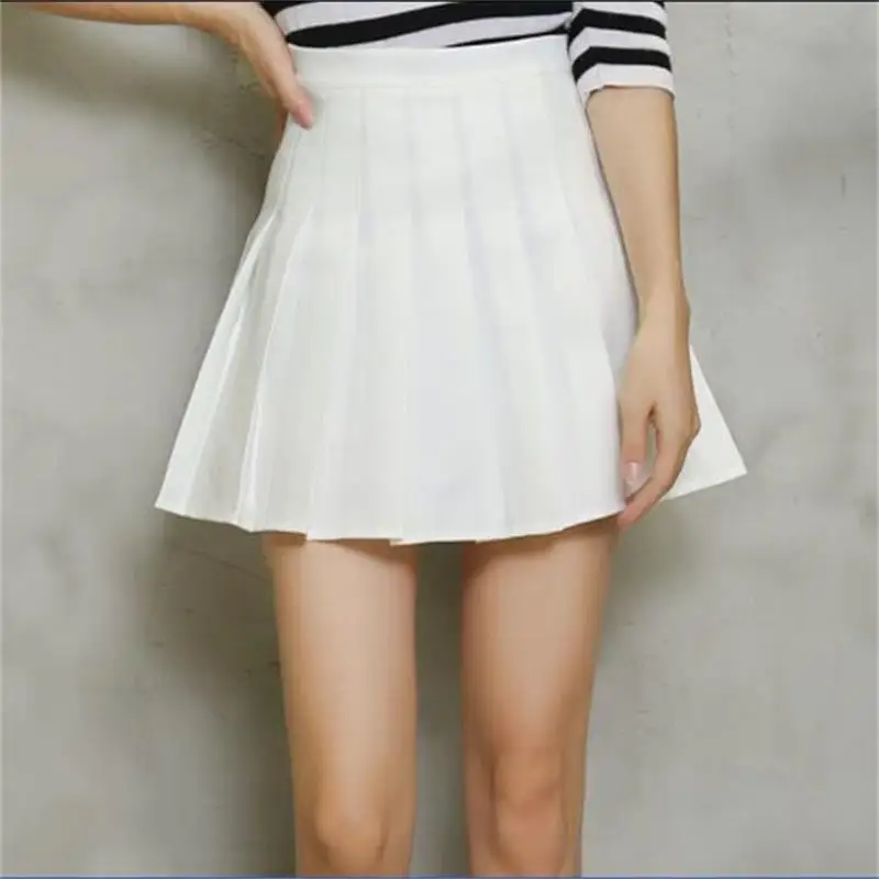 

2019 Women'S Harajuku New Fashion Anti-Light Black And White College Wind Aa High Waist Pleated Skirt Female Kawaii Skirts S-Xl