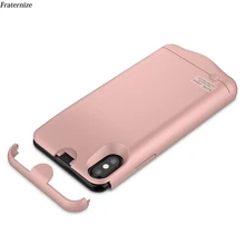 Для iphone X зарядное устройство чехол резервного питания банк зарядки чехол для iphone X внешняя полная защита Противоударный задняя крышка