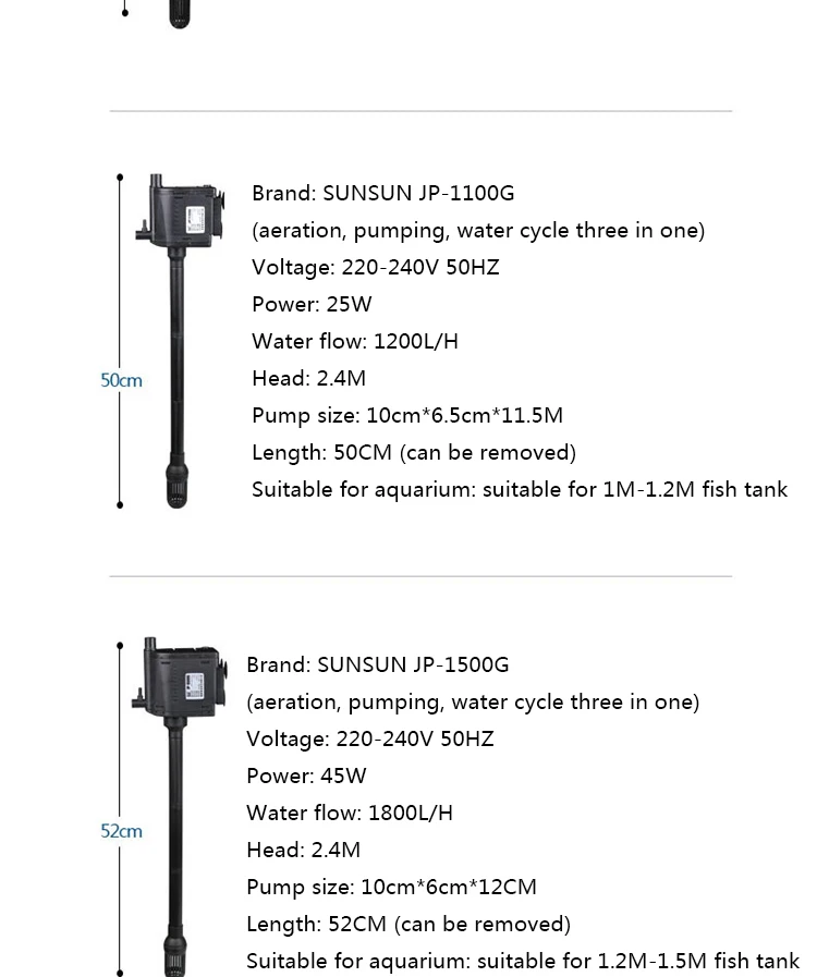 220-240 В 6 Вт 12 Вт 20 Вт 25 Вт 45 Вт Sunsun 3 в 1 Многофункциональный погружной насос+ фильтр+ добавка кислорода для аквариума