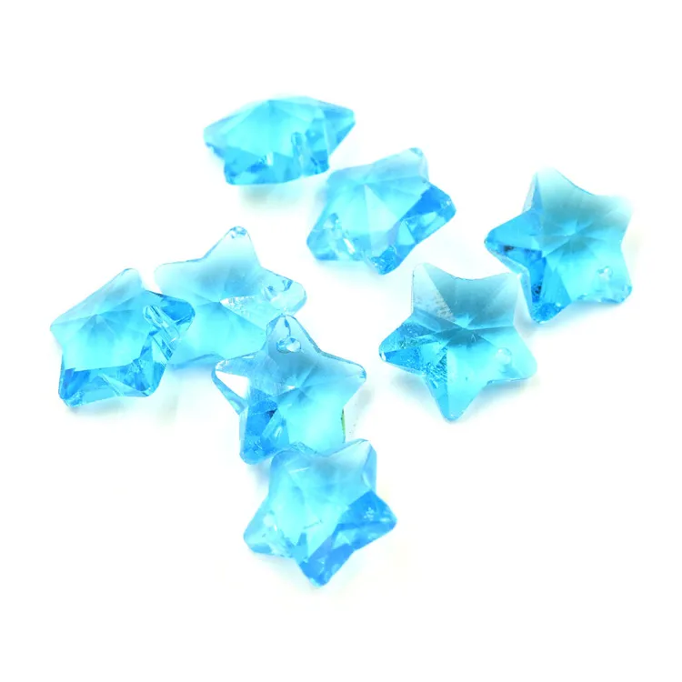 lake blue ZHUBI 20 шт./лот Очаровательная кристаллическая подвеска в форме пятиконечной звезды смешанные 14 мм стеклянные граненые бусины в форме звезды дизайн ювелирных изделий «сделай сам» поставки - Цвет: lake blue
