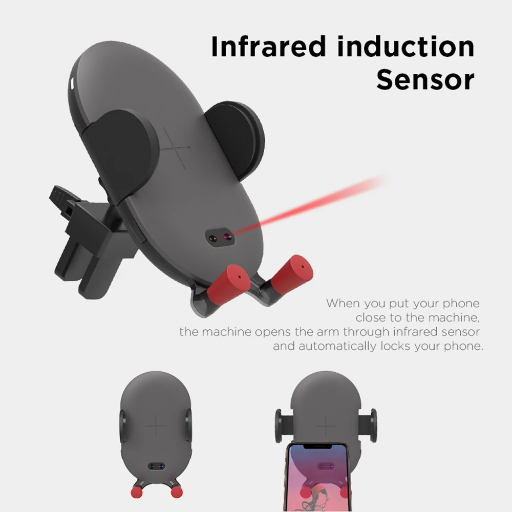 PowerTrust Wireless charger Car Phone Holder for iPhone Xs Max XR X 8 Plus For Samsung S9 S8 Smart phone