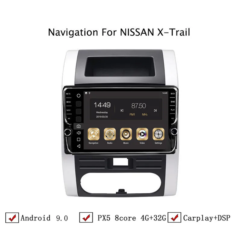 

10.1" 4G RAM 32G ROM Octa Core Android 9.0 Car GPS Navigation For Nissan X-Trail MX6 2008-2012,Top Car Accessories