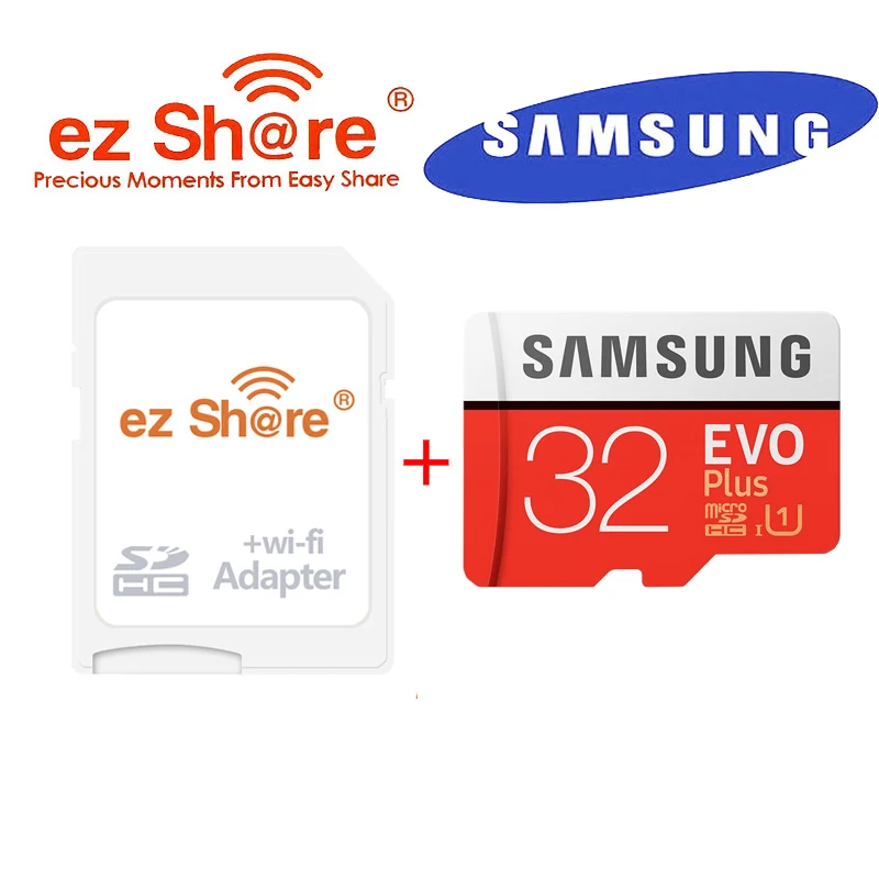EZ share ezshare Беспроводной Wi Fi адаптер + Samsung EVO 32 Гб класс 10 80 МБ/с. microsd беспроводная TF