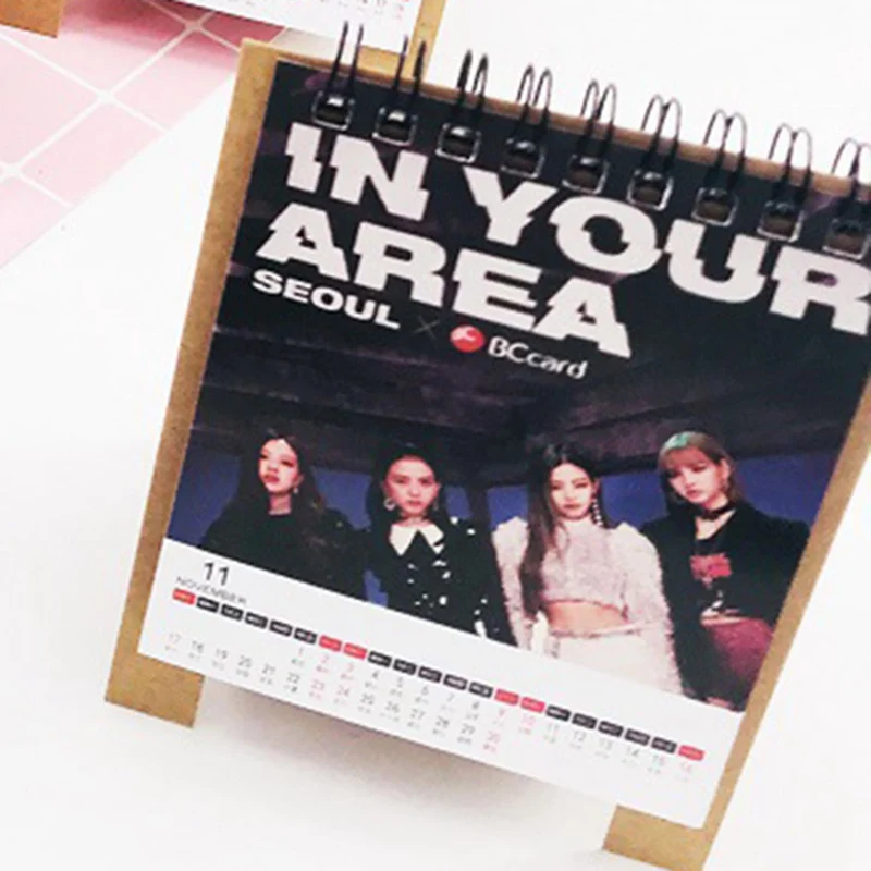 

K-pop BLACKPINK 2019 Mini Desktop Calendar Girls Photo Picture Paper Table Calendar Fans Collection Gift