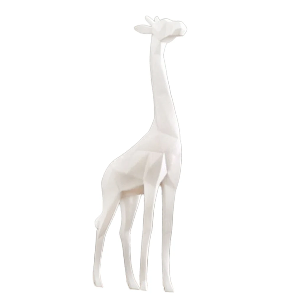 Creative Nordic Giraffe Figurine Standing Sculpture Resin Home Desk Decor 2 Colors Optional