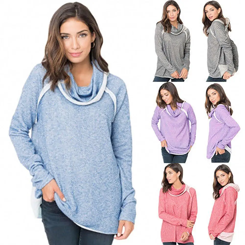 long cowl neck sweatshirt