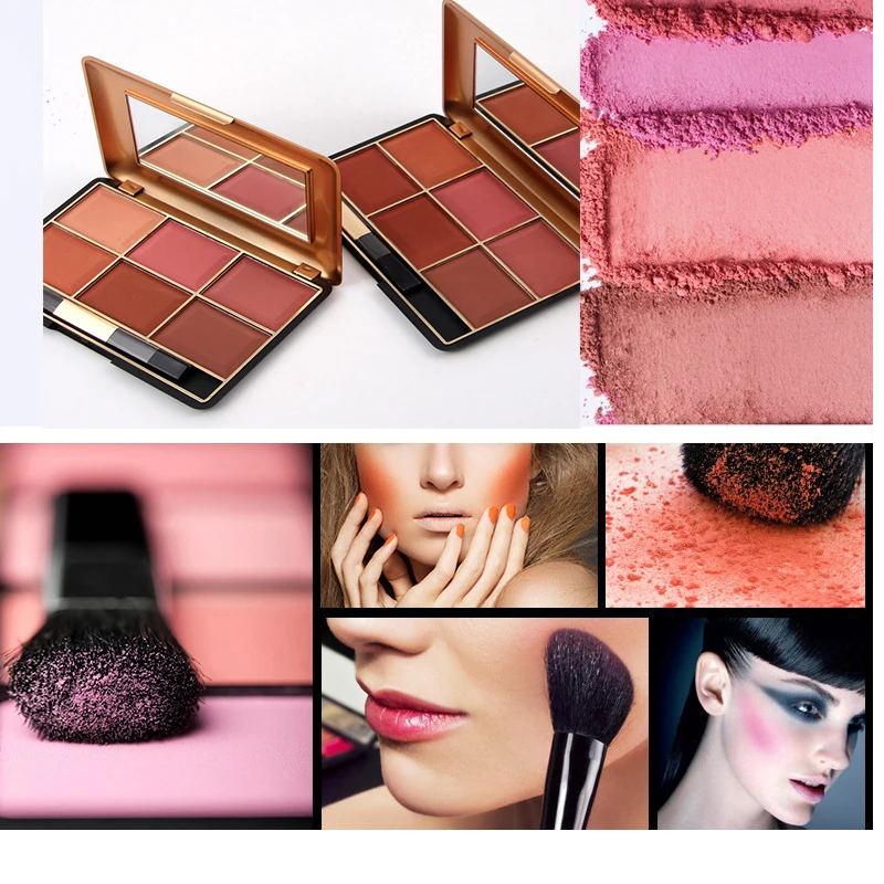 

Miss Rose Balm Makeup Cheek Blush Powder 6 Colors blusher different color Powder pressed powder Foundation Face Makeup Blusher