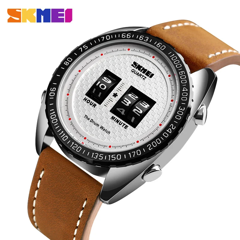 

SKMEI Business Watch Men Fashion Creative Quartz Men Watches Leather Strap Waterproof Quartz Wristwatches relogio masculino 1516
