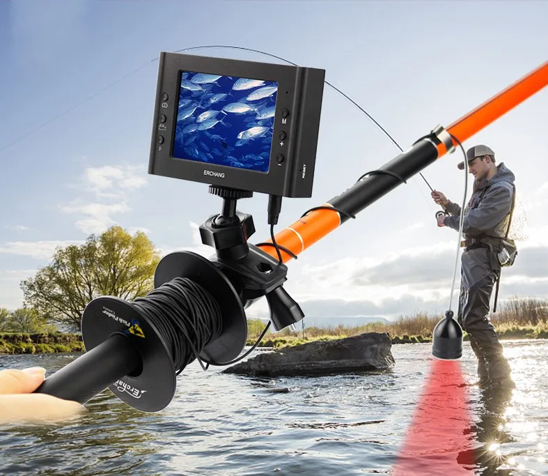 

Underwater Fish Camera ICE Fishing Fish Finder 1000TVL 4.3" Monitor VIdeo Recording Camera DVR 8 infrared LED Sunvisor Fishfind