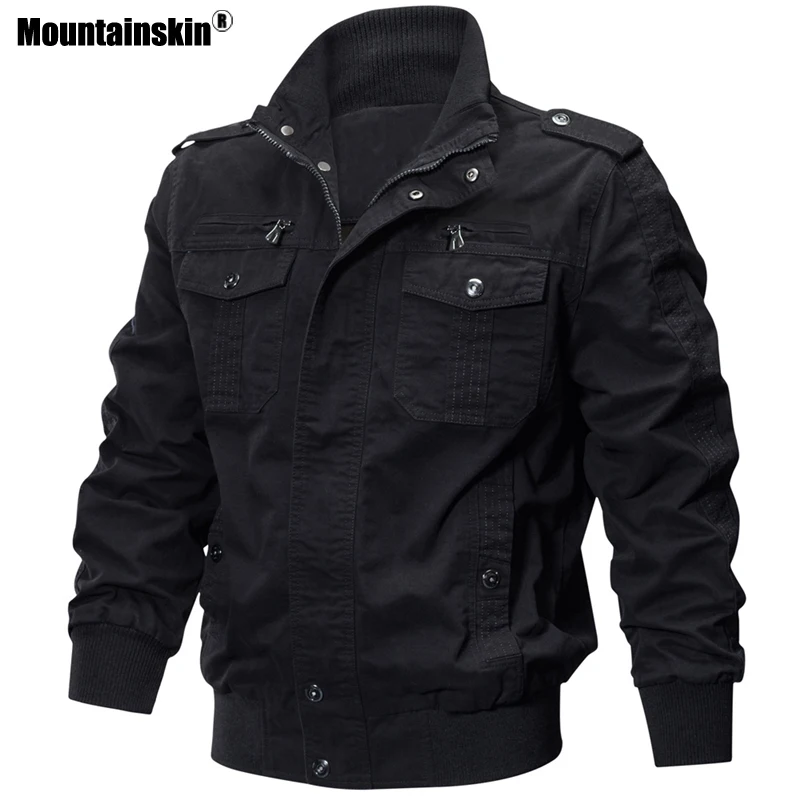 Mountainskin الربيع الخريف الرجال السترات العسكرية معاطف القطن الجيش قميص عارضة الذكور الصلبة سترة رجل العلامة التجارية الملابس SA671