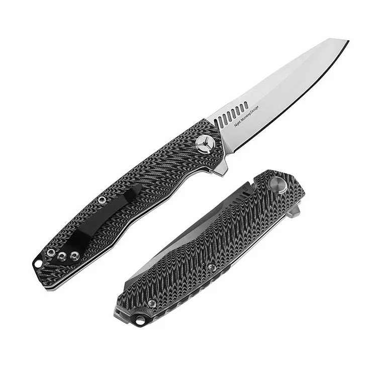 TWOSUN TS16 G10 folding knife D2 Satin blade ceramic ball bearing washer Tactical knife outdoor camping pocket knife EDC tools
