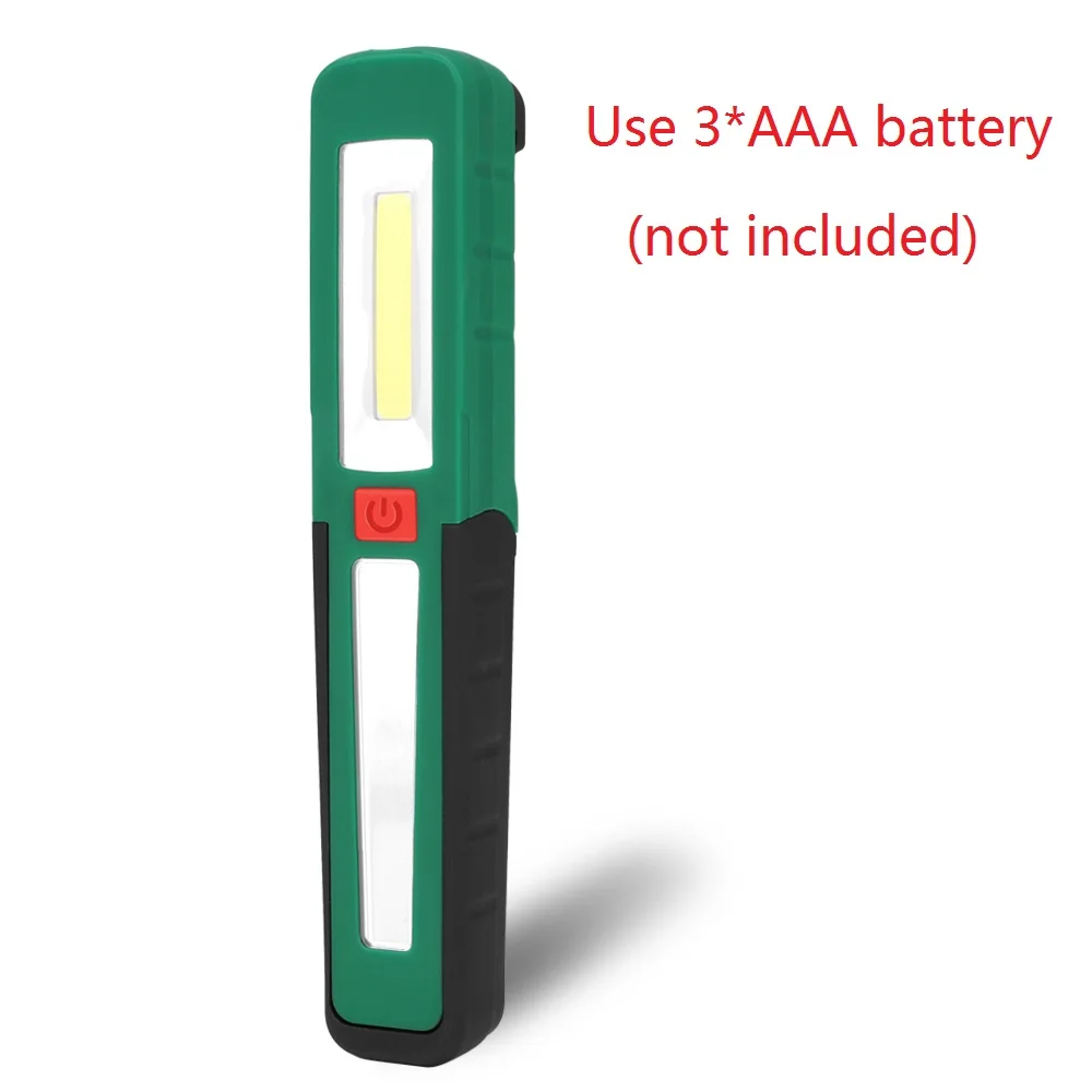 Without Battery 3 режима COB фонарик Портативный Фонарик светодиодный магнитный Авто Ремонт рабочий свет Фонари 360 градусов поворотный крюк подвесной фонарь лампа - Испускаемый цвет: Without Battery