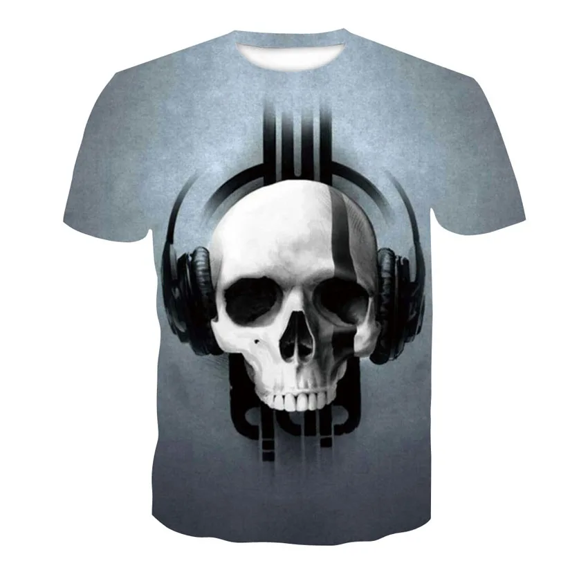 

Devin Du New design skull poker print Men short sleeve T shirt 3d t-shirt casual breathable t-shirt hip hop oversized t shirt