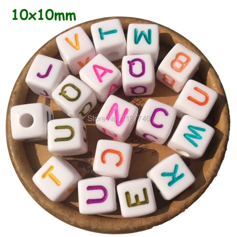 

Mixed Colorful Acrylic Cube Letters Alphabet Beads For DIY Neckalce Making Gift For Kids Charms Jewelry Findings 10mm 550pcs