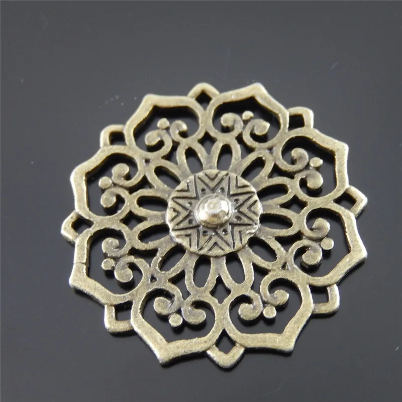 

AU01178 Antiqued Bronze Tone Vintage Alloy Jewelry Hollow Flower Charm Jewelry Finding Hot Sale 10PCS Fashion Jewelry Accessory