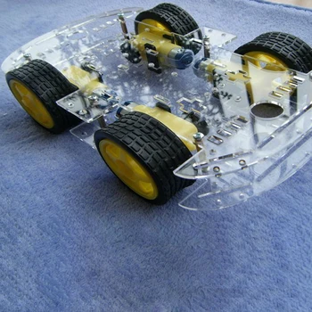 

Intelligent car chassis, 4WD, 4-wheel drive, strong magnetic motor, with encoder, speed, trace