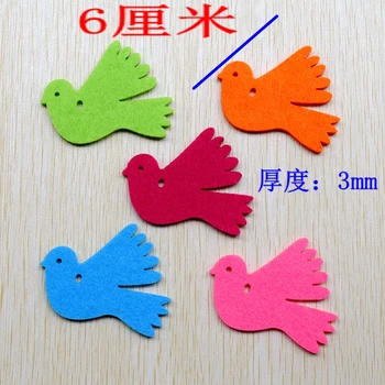 

50pcs/set bird Non-woven Felt Fabric polyester sleeve cloth Kids DIY Christmas Craft 3mm Thick Mixed Color Home Decoration 403