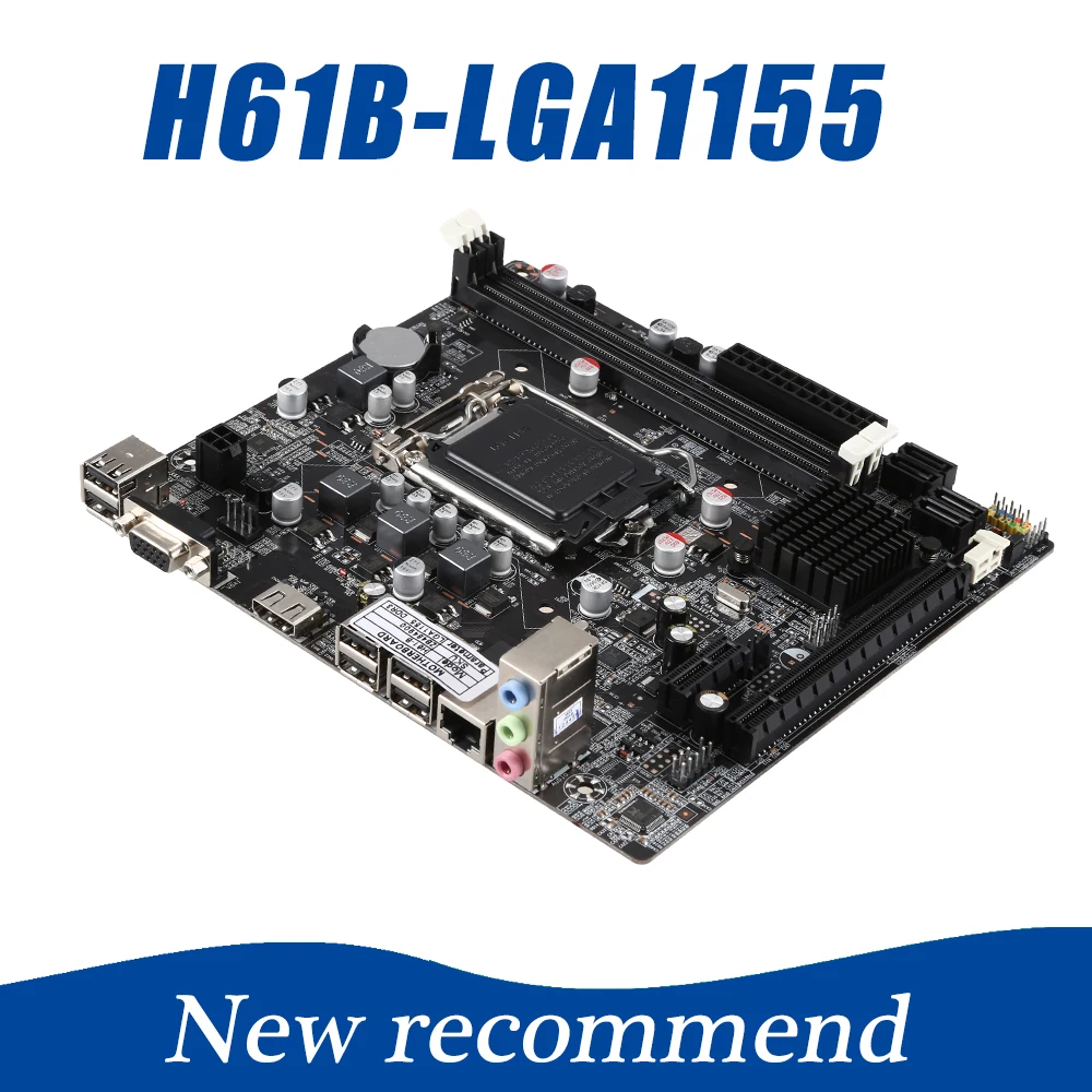 

190*170mm Desktop Computer H61 Motherboard LGA1155 Socket Max 16GB 2xDDR3 Mainboard PC Motherboard Support Core 2/3 I3/I5/I7