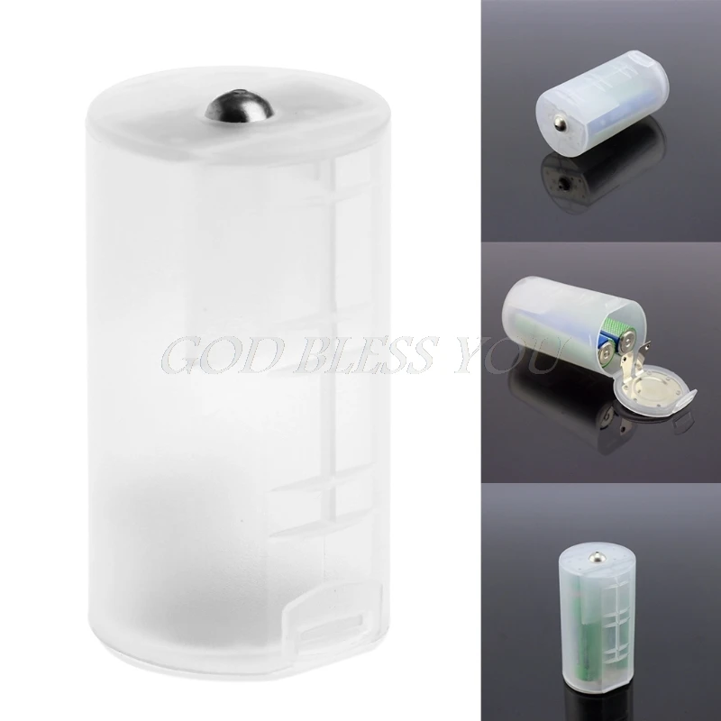 

1PC 2 AA To D Size Battery Holder Converter Adapter Switcher Plastic Case Box