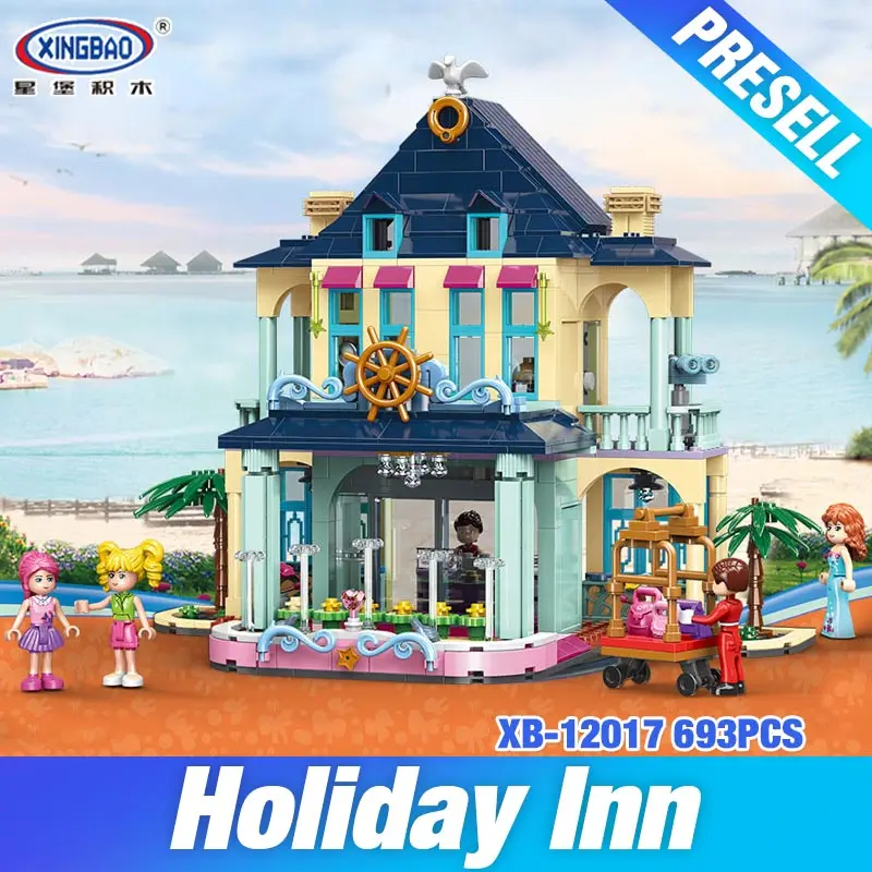 

XINGBAO 12017 New Toys City Girls Series The Holiday Inn Set Building Blocks Bricks New Funny Girl Kids Toys Christmas Gifts