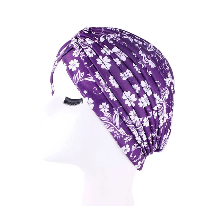 Новая женская печать цветочный узел Рак рябь химиотерапия шляпа бини шарф Тюрбан головной убор вязаная шапка аксессуары для выпадения волос